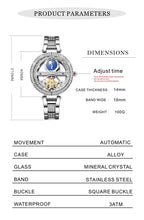 Women Automatic Mechanical Watch Top Brand Luxury Leather Waterproof Watches Ladies Skeleton Tourbillon Clock reloj mujer New