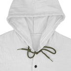 Summer Men's Linen Shirt Solid Streetwear Long Sleeve Hoodie Cardigan Clothing For Men Button Tops Casual Loose Men Hooded Shirt