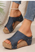 Women's Sandals High Heels Sandals With Wedges Shoes Woman Platform Sandals Summer Peep Toe Heeled Slippers Sandalias De Mujer