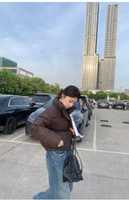 Winter Women Clothes Cropped Jackets Parkas Warm Stand Collar Cold Coat Zipper Puffer Jacket Korean Fashion Cotton-padded Jacket