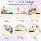 Cosmetic Bag - Durable Zipper Closure, Fun Illustrated Makeup Organizer, Lightweight Foldable Travel Toiletry Bag,Secure Storage