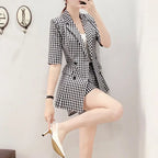 Women's 2 Pant Set Black Baggy Two Pieces Sets Pants for Woman Plaid Outfits Blazer and Trousers Suits Korea Stylish Groups of D