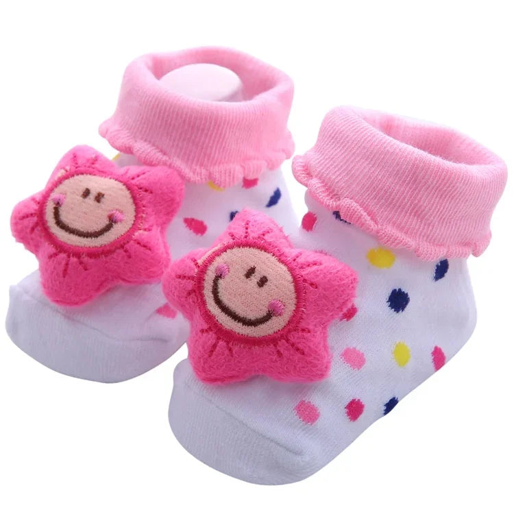 Fall Winter 0-1 Year Old Baby Socks Cute 3D Cartoon Doll Socks Warm Cute Socks Baby Girl Boy Socks