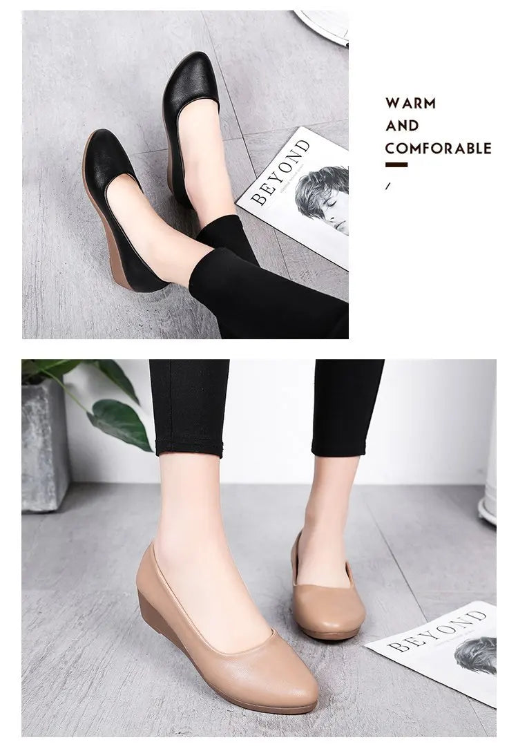 spring autumn Woman Flats High Quality Fashion Women Shoes Round Toe non Slip shoes Rubber Ballet Plus Size Cozy footwear ﻿