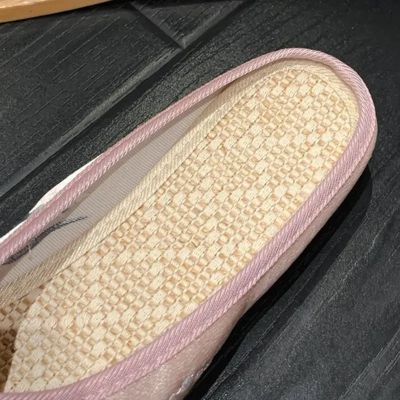 Woman Slippers Spring Autumn Soft Sole Baotou Flats Embroider Home Slippers Casual Shoes for Women Ethnic Style Outdoor Slippers