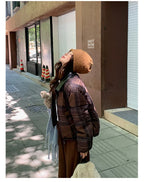 2025 New Korean Winter Women Down Cotton Jacket Parkas Short Cotton Padded Turn Down Collar Ladies Quilted Outerwear