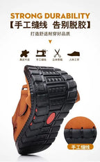 Men Sandals Leather 2024 Summer Breathable Casual Shoes for Man Slip on Clogs Outdoor Walking Shoes Non Slip Hand Made Sandalias