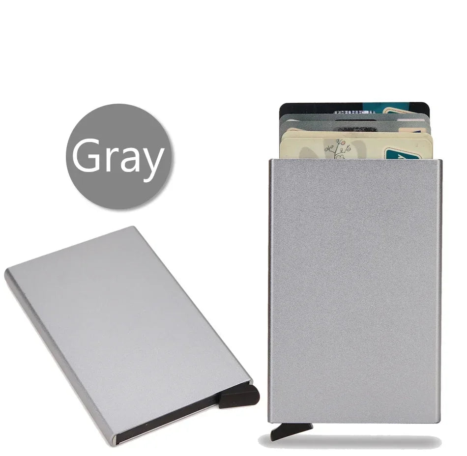 Thin Slim Smart Wallet for Men Women Wallets Pop Up Minimalist Small Rfid Credit Card Holder Metal Purse Mini Wallets for Men