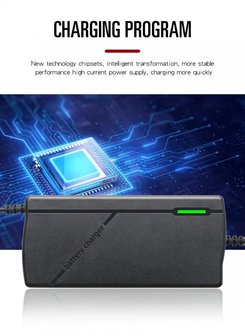 36V 48V 60V 72V Charger 2A 3A 5A Lithium Battery Pack 42 54.6 67.2 84V 10 13 16 20S DC EU Smart Intelligent Fast Charging Charge