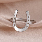 Unift Horseshoes Rings for Women Cowboy Cowgirl Stainless Steel Finger Ring Trendy Fashion Equestrian Horse Lover Jewelry Gift