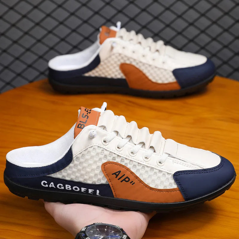 Men's Fashion Soft-soled Half Slippers Men Summer Trendy Bottom Casual Shoes Breathable Slip-on Shoes Sneakers Zapatos De Hombre