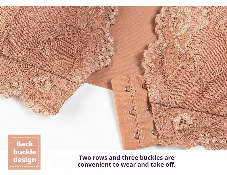 Women's Lace Stitching Push-Up Comfortable Front Buckle Breathability High Stretch Invisible