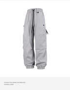 Men's outfit pants are versatile, trendy, loose, straight-leg outdoor work pants and trendy brand tight-fitting windbreakers