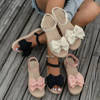 Women Sandals 2025 New Summer Lightweight Sandals Fashion Beach Casual Slippers Outdoor Bow Tie Flat Shoes Home platform sandals