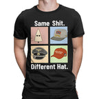 Men's Same Shited Different Hat T Shirt  Pure Cotton Clothing Fashion Short Sleeve Round Collar Tee Shirt Summer T-Shirt