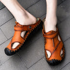 2023 Sandals Summer Men Leather  Classic Men Shoes Slippers Soft Sandals Men Roman Comfortable Outdoor Walking Footwear