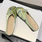 Woman Slippers Spring Autumn Soft Sole Baotou Flats Embroider Home Slippers Casual Shoes for Women Ethnic Style Outdoor Slippers