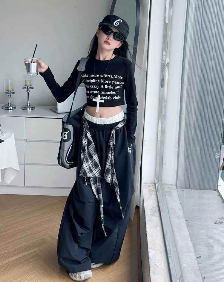 Pants Two Pieces Set Grid Trousers Tops Suits Casual Daily Childrens Clothes 2025 New Fashionable Children Autumn Clothing Girls