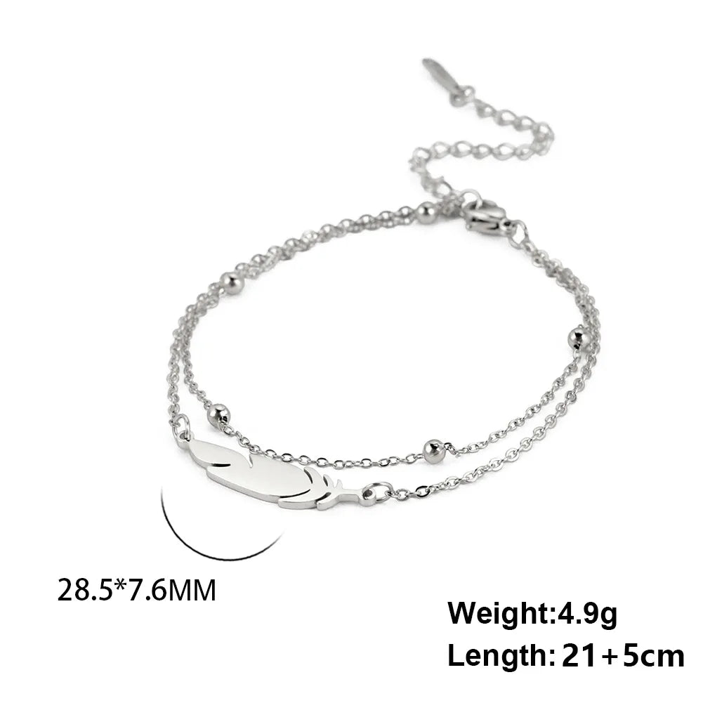 Geometric Oval Pendant Anklets for Women Sliver Color Vintage Crystal Chain Charm Anklet Beach Foot Jewelry