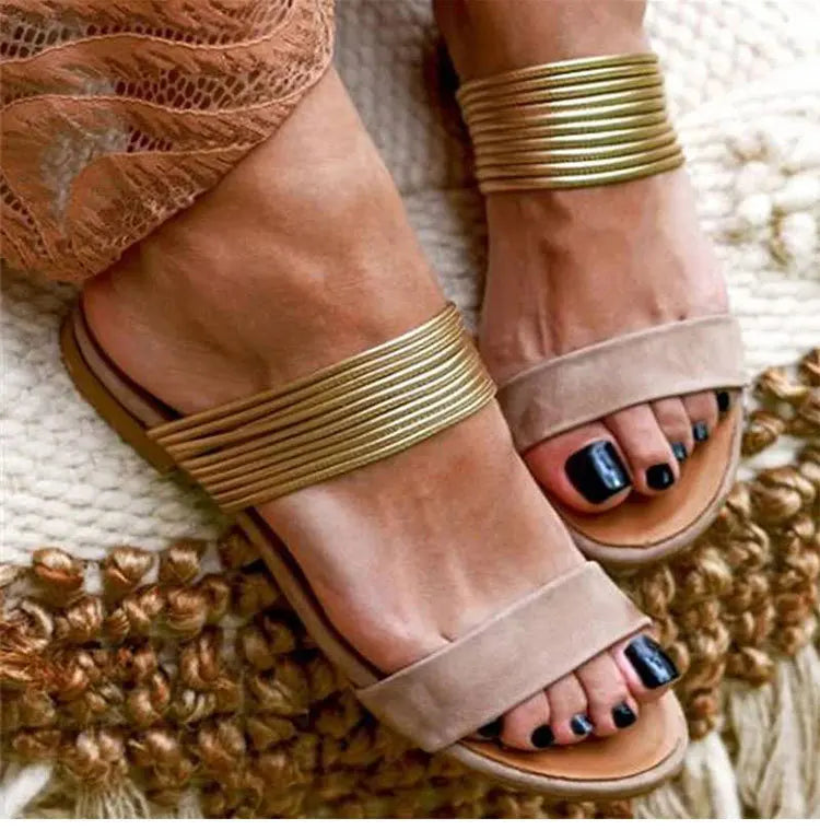 Women Slippers 2022 Summer New Bohemian Sandals Flat Casual Shoes Female Slip on Slides Woman Shoes Plus Size Sandalias Mujer