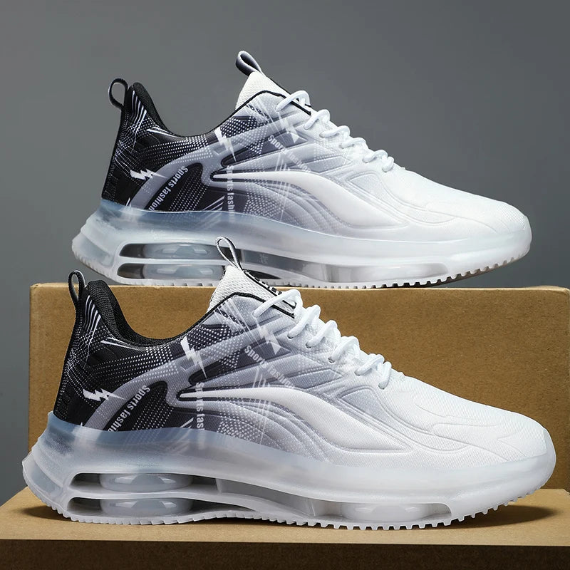 Men's Fashion Basketball Shoes with Air Cushions, Comfortable and Non-Slip, Breathable and Shock-Absorbing, Suitable for Men's Outdoor Activities