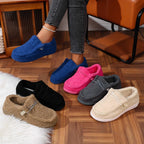 Women Flats Boots 2025 New Fashion Winter Warm Plush Shoes Casual Comfortable Thick Bottom Flats Boots Women Shoes for Women