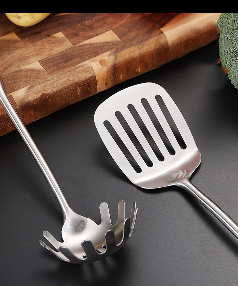 Kitchen Utensil Set 7 Piece 304 Stainless Steel Cookware Set Rosewood Handle Spatula Household Cooking Baking Tools