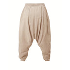 Harem Pants for Men Cotton Linen Drop Crotch Cozy Streetwear Loose Fit Breathable Lightweight Long Pants Male Joggers