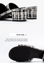 Women's Slippers 2024 New Brand Fabric Low Heel Sandals Outdoor Business Commuter Women's Shoes