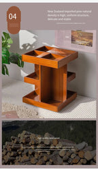 Wooden cosmetics rotating storage rack, can hold small items and cosmetics, suitable for bedrooms, dressing tables,and bathrooms