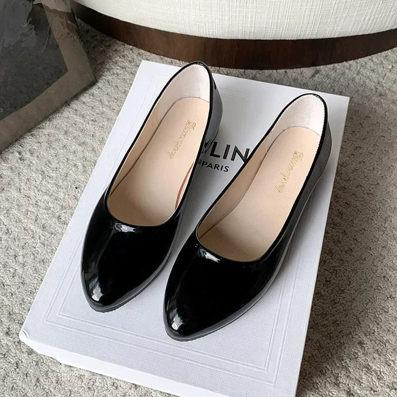 Women Candy Color Ballet Flats White Wedding Shoes Woman Flats Patent Leather Slip on Shoes Zapatos Mujer Ladies Boat Shoes NEW