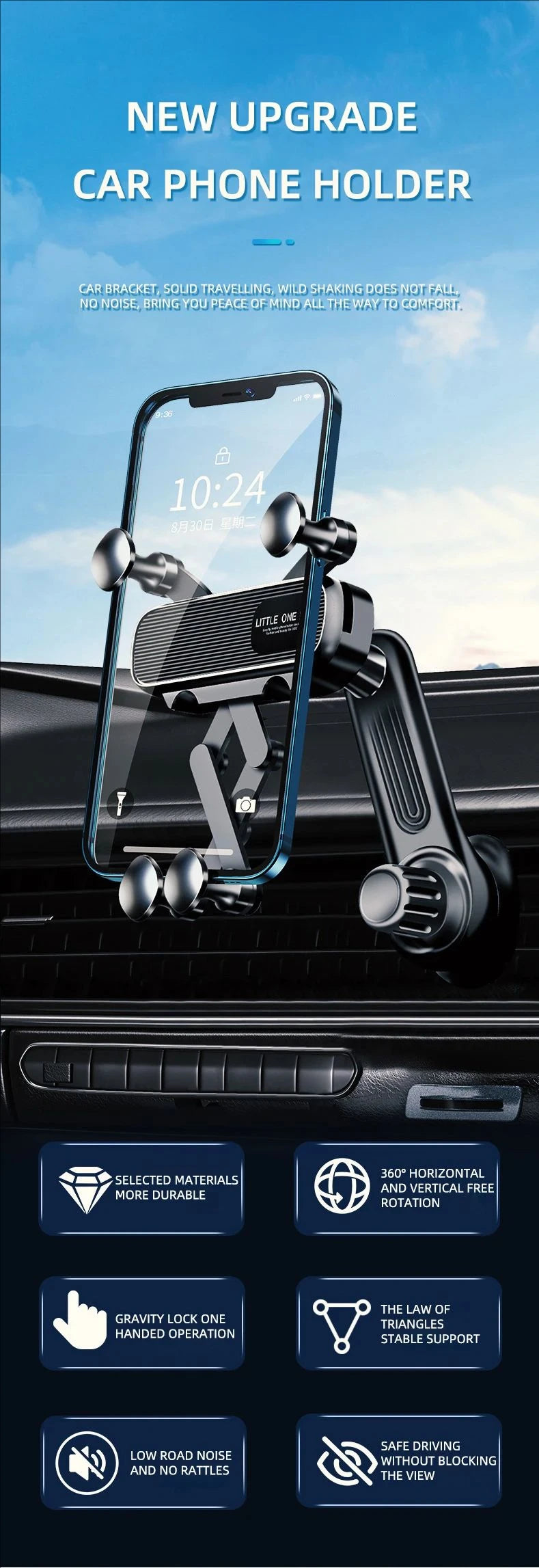 Car Mobile  Phone Holder For Audi A4L 2017-2019 Q5L 2018-2020 7" Screen Fixed Base Wireless Charging Phone Mount Car Accessories