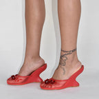 Woman Sandals 2025 Summer Fashion Sexy Hollow Out Strange Style Female Shoes Crystal Flower Decoration High Heel Ladies Slippers