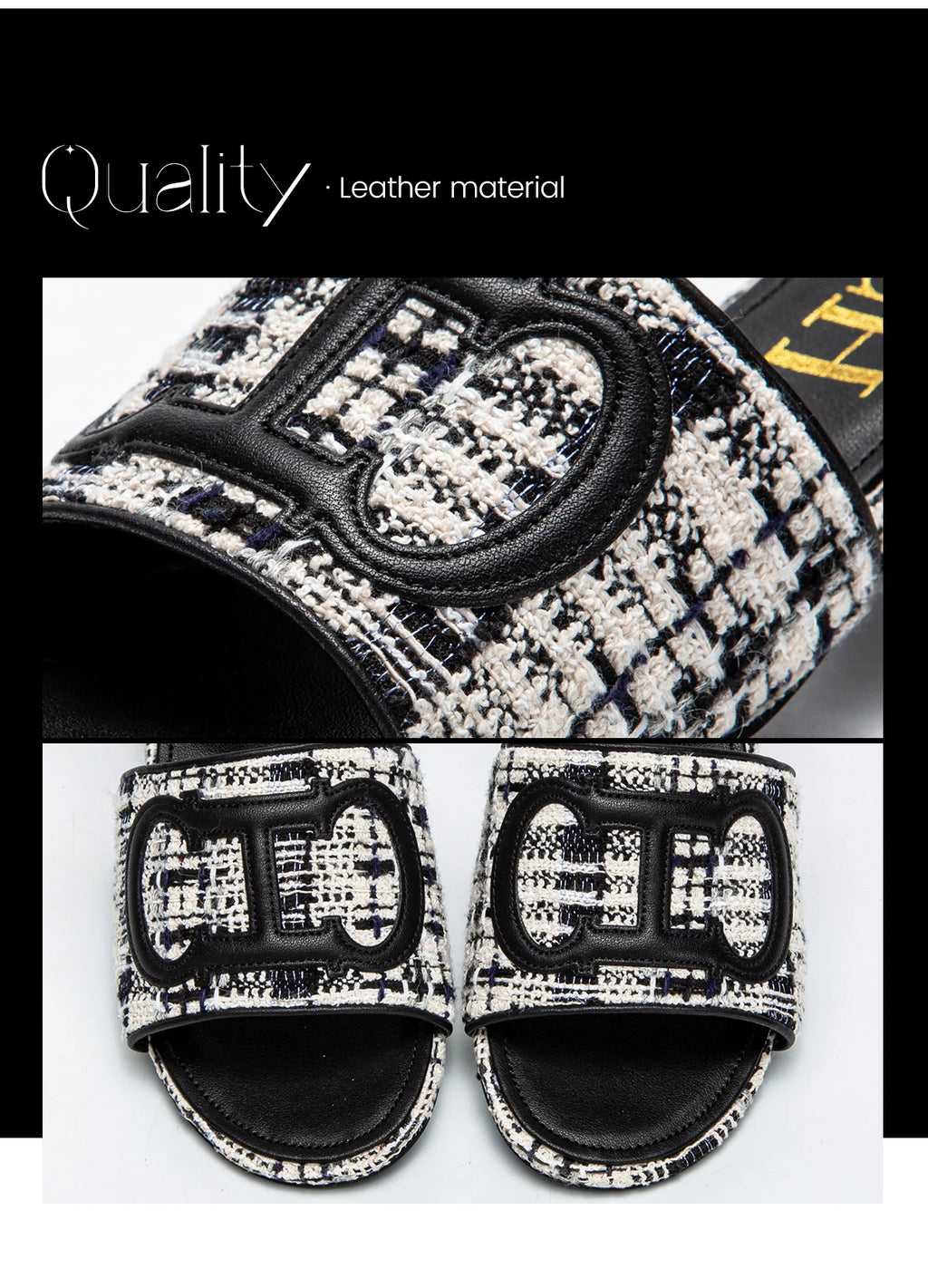 Women's Slippers 2024 New Brand Fabric Low Heel Sandals Outdoor Business Commuter Women's Shoes