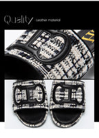 Women's Slippers 2024 New Brand Fabric Low Heel Sandals Outdoor Business Commuter Women's Shoes