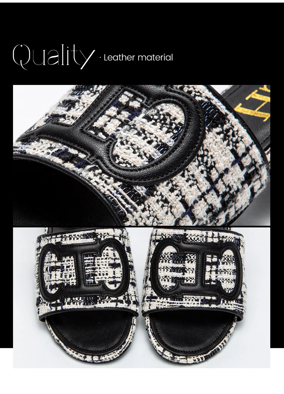 Women's Slippers 2024 New Brand Fabric Low Heel Sandals Outdoor Business Commuter Women's Shoes