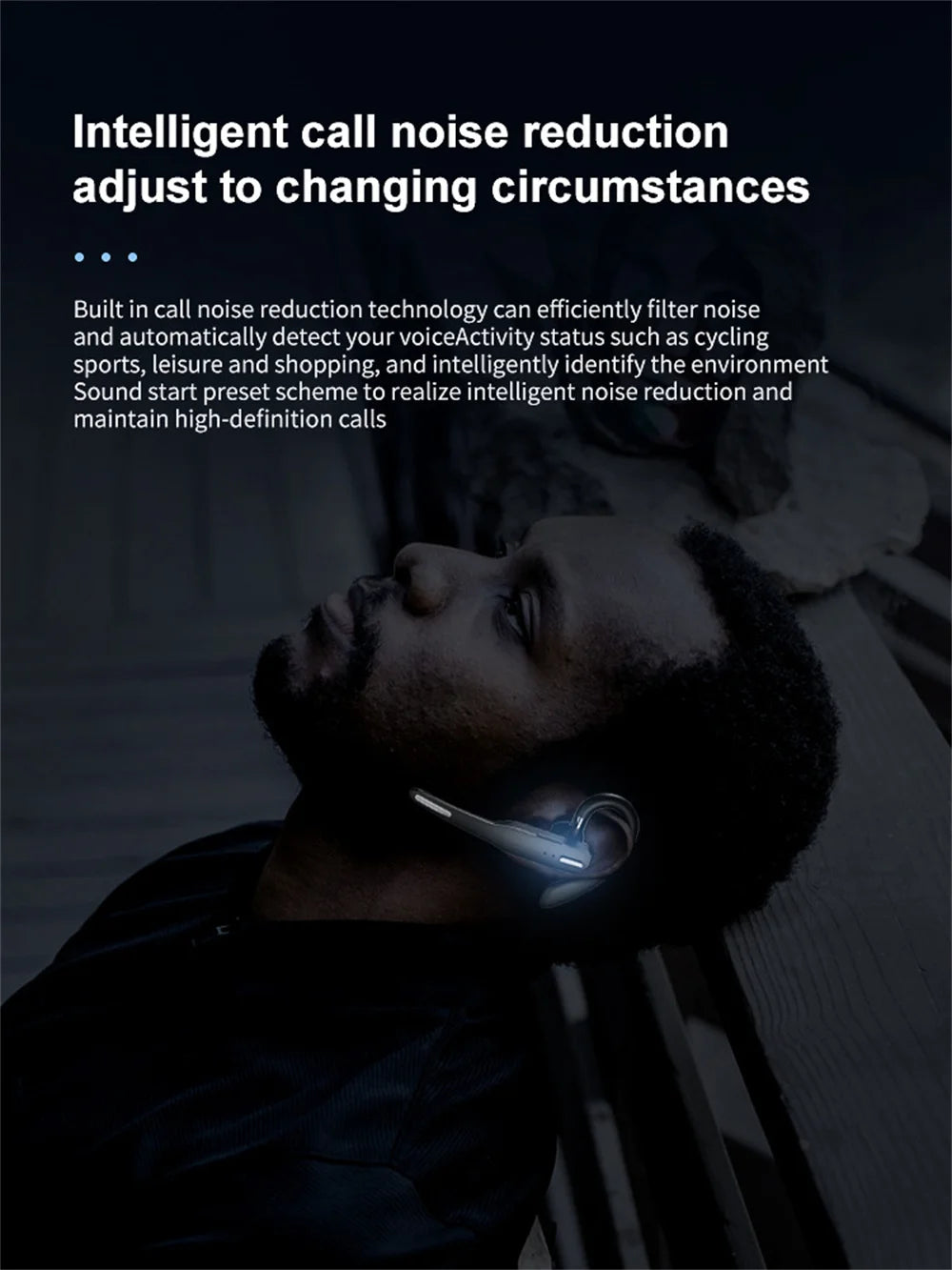 Wireless Bluetooth Headset Earphones 5.1 Single Handsfree For Driving HD Call Noise Headphone Microphone Business Headset