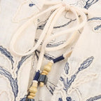 2025 WOMAN Women Fashion European and American Style Autumn New Embroidered Loose Shirt Chic V-neck Top Blouses Mujer