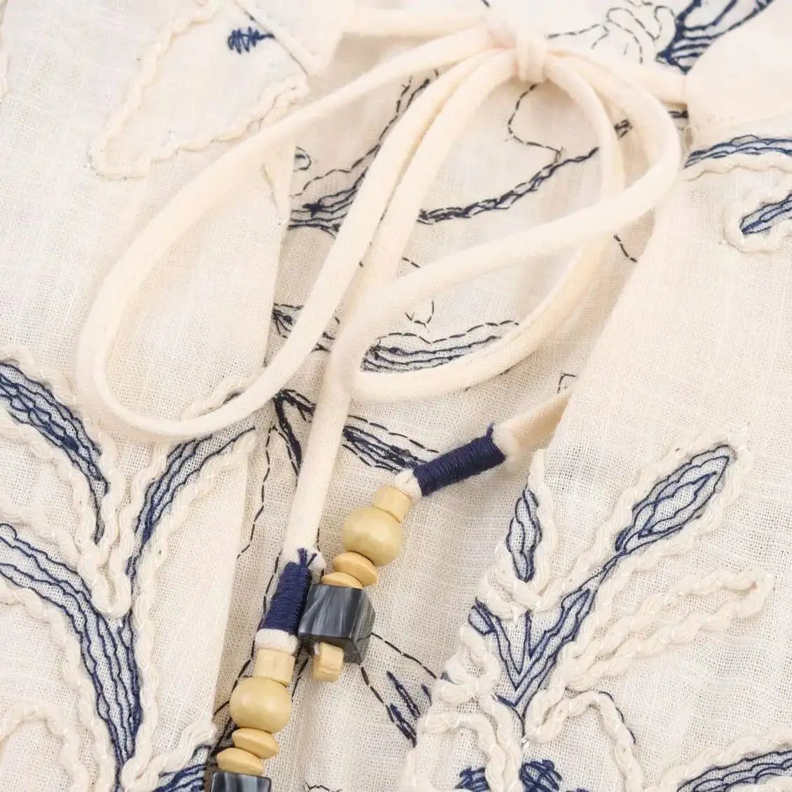 2025 WOMAN Women Fashion European and American Style Autumn New Embroidered Loose Shirt Chic V-neck Top Blouses Mujer