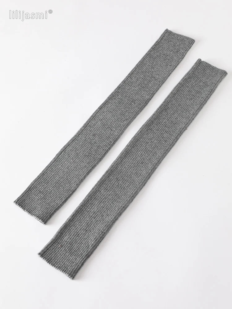 Autumn Winter 40 50 60CM Women's Wool Arm Warmers Knitted Woolen Arm Sleeve Solid Fine Long Knitted Fingerless Gloves Wholesale