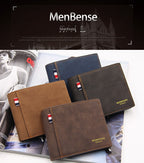Men Wallet PU Business Foldable Wallet Luxury Billfold Slim Hipster Credit Card Holders Inserts Coin Purses Vintage Walltes
