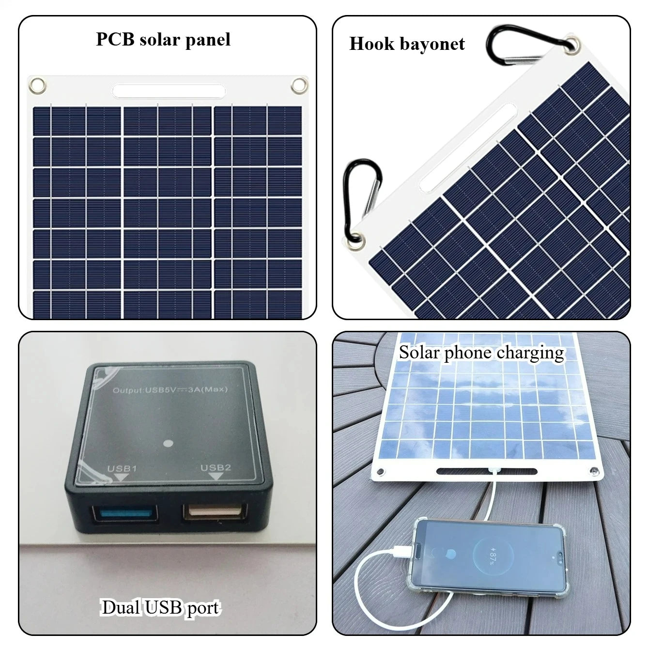 Fast Charging Solar Power Bank 30W-40W Waterproof Portable with Dual USB for Outdoor Camping Emergency  Photovoltaik - EESBAO