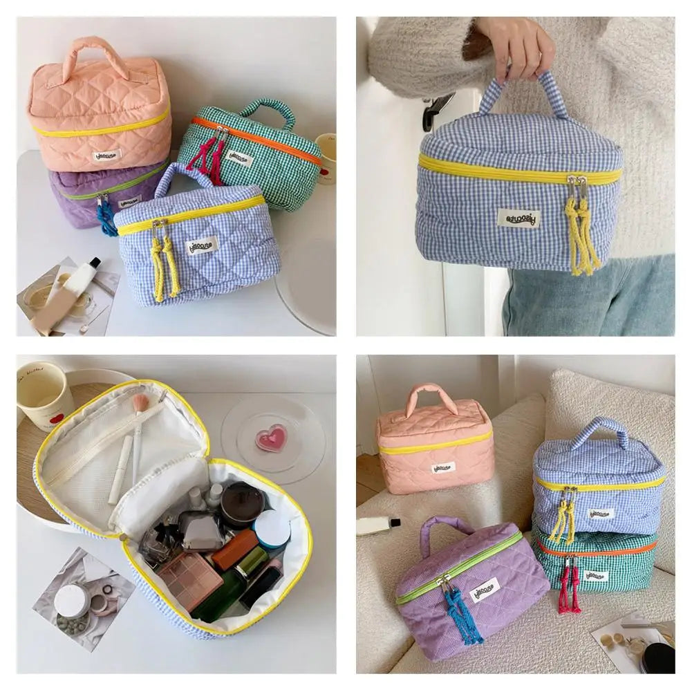Cosmetic Bag Simple Style Large Capacity Portable Cosmetic Tools Storage Bag for Home Bathroom Toiletry Bag Makeup Bag