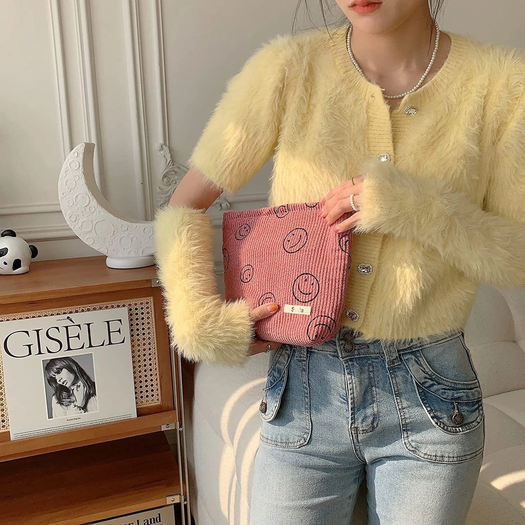 Makeup Bag Travel Toiletry Bag Cute Makeup Brushes Bag Cosmetic Bags for Women Zipper Makeup Bags for Purse