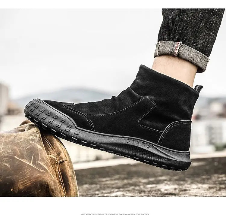New Male Shoes Spring Autumn Men's Boots High Cut Footwear Quality Offers Cheap Original Deals Y2k Size 45 Designer Classic Sale