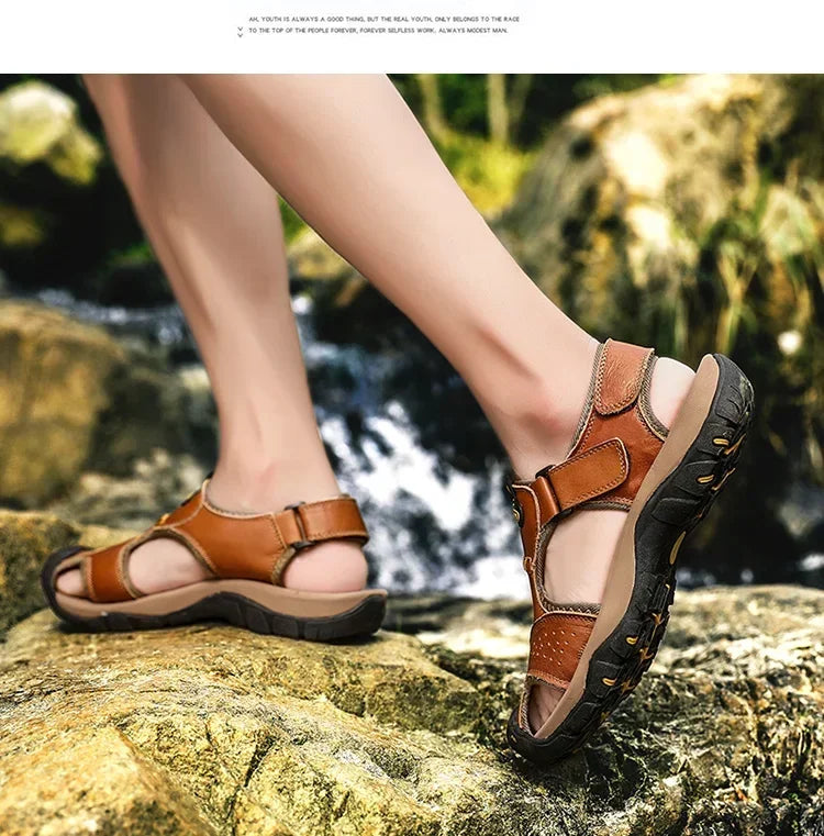 Men's Beach Sandals Man 2024 Men's Summer Sandal Casual Sneakers Genuine Slippers Brand Luxury Sandals Crox Style Men's slippers