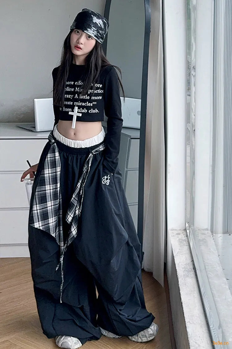 Pants Two Pieces Set Grid Trousers Tops Suits Casual Daily Childrens Clothes 2025 New Fashionable Children Autumn Clothing Girls