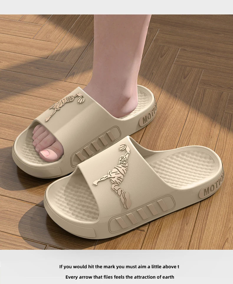 Men's slippers for outdoor wear, summer home, thick soled shower, anti slip sports, cool slippers for cooldown