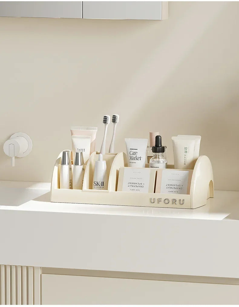 Cosmetics Storage Box Home Advanced Sense Dressing Table Desktop Capacity Multi-functional Skin Care Products Compartment Shelf