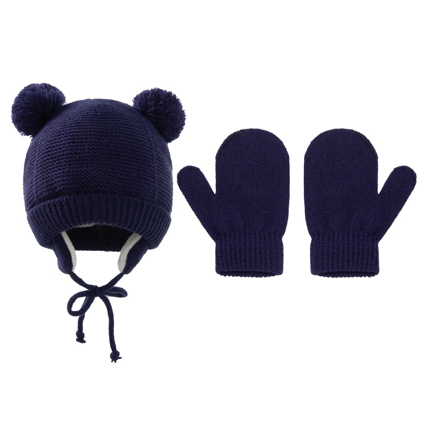 Winter Baby Stuff Hat for Boy Girls Accessories Knited Cap Kids Hat Fleece Warm Gloves Thick Winter Ear Kids Hat Baby Bonnet